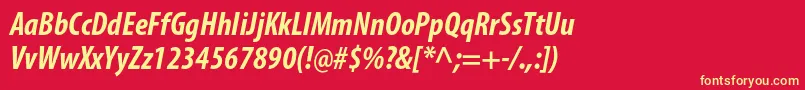 MyriadproBoldcondit Font – Yellow Fonts on Red Background