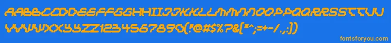 Dream-Schriftart – Orangefarbene Schriften auf blauem Hintergrund