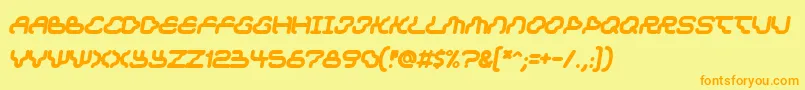 フォントDream – オレンジの文字が黄色の背景にあります。