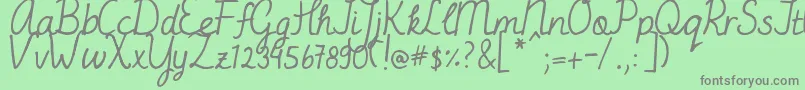 Więcej informacji o czcionce DjbMissJayneAire Czcionka DjbMissJayneAire – szare czcionki na zielonym tle