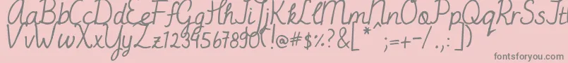 Czcionka DjbMissJayneAire – szare czcionki na różowym tle