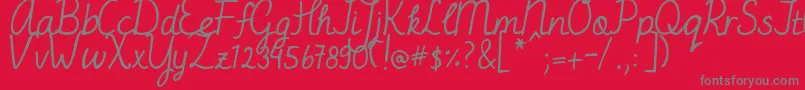 DjbMissJayneAire Font – Gray Fonts on Red Background