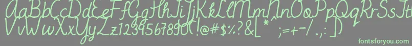 Fonte DjbMissJayneAire – fontes verdes em um fundo cinza