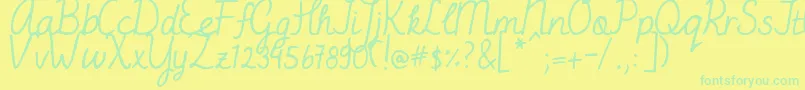 Czcionka DjbMissJayneAire – zielone czcionki na żółtym tle