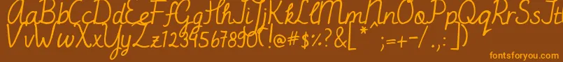 DjbMissJayneAire-Schriftart – Orangefarbene Schriften auf braunem Hintergrund