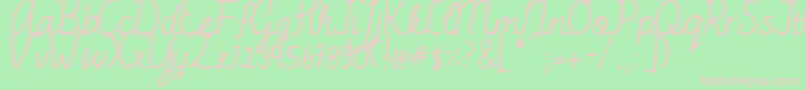 DjbMissJayneAire Font – Pink Fonts on Green Background