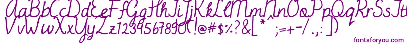 DjbMissJayneAire-Schriftart – Violette Schriften auf weißem Hintergrund