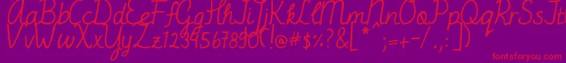 DjbMissJayneAire Font – Red Fonts on Purple Background