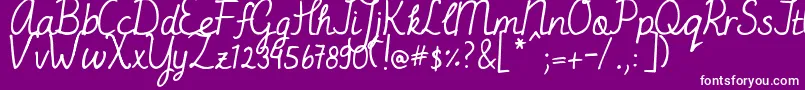 Шрифт DjbMissJayneAire – белые шрифты на фиолетовом фоне