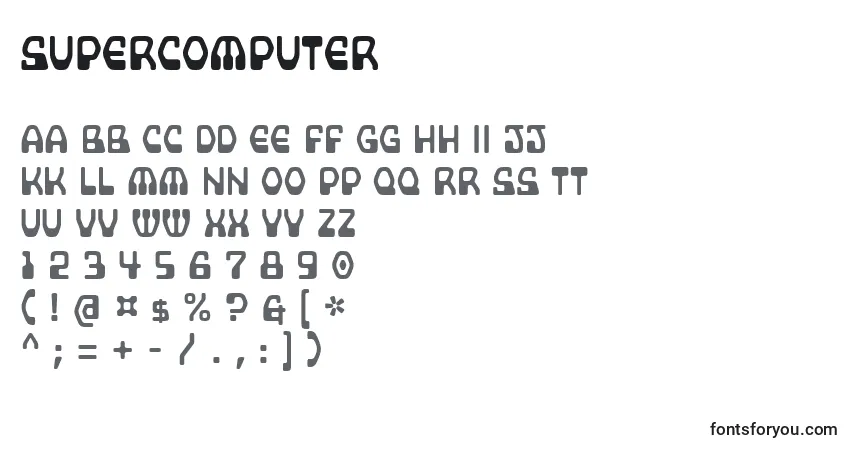 Шрифт Supercomputer – алфавит, цифры, специальные символы