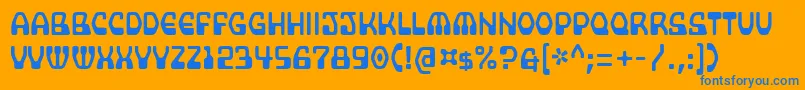 Supercomputer Font – Blue Fonts on Orange Background