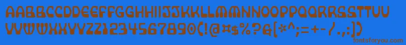 Supercomputer Font – Brown Fonts on Blue Background