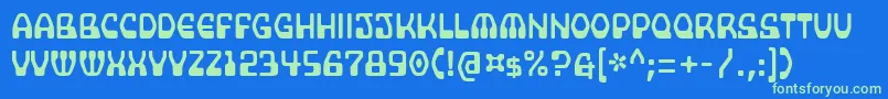 フォントSupercomputer – 青い背景に緑のフォント