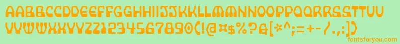 Supercomputer Font – Orange Fonts on Green Background