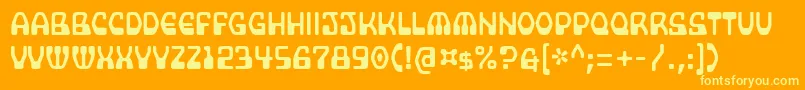 Supercomputer Font – Yellow Fonts on Orange Background