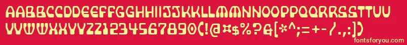 Supercomputer Font – Yellow Fonts on Red Background