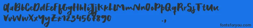 フォントRecklessSample – 黒い文字の青い背景