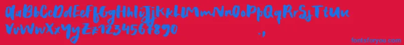 フォントRecklessSample – 赤い背景に青い文字