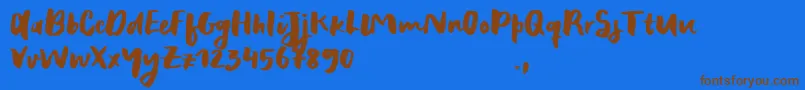 RecklessSample Font – Brown Fonts on Blue Background