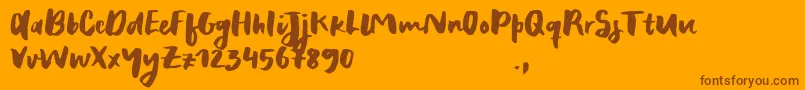 RecklessSample-Schriftart – Braune Schriften auf orangefarbenem Hintergrund