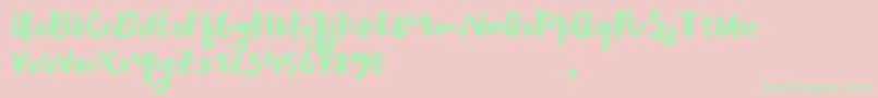 RecklessSample-Schriftart – Grüne Schriften auf rosa Hintergrund