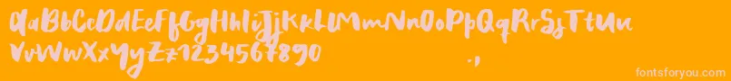 RecklessSample-fontti – vaaleanpunaiset fontit oranssilla taustalla