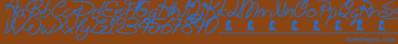 BigWinks Font – Blue Fonts on Brown Background