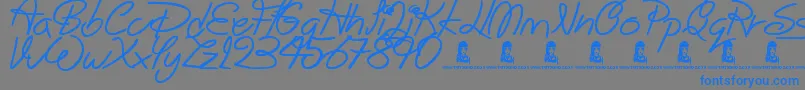 BigWinks-Schriftart – Blaue Schriften auf grauem Hintergrund