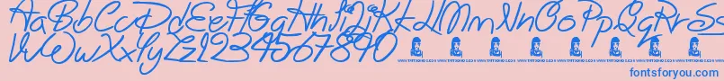 BigWinks Font – Blue Fonts on Pink Background