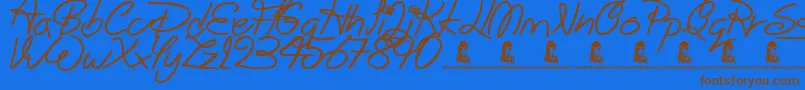 BigWinks Font – Brown Fonts on Blue Background
