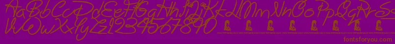 フォントBigWinks – 紫色の背景に茶色のフォント