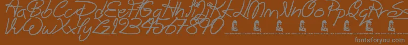 BigWinks-Schriftart – Graue Schriften auf braunem Hintergrund