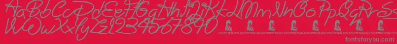 BigWinks Font – Gray Fonts on Red Background