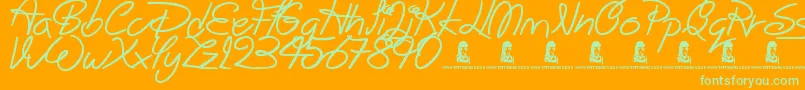 BigWinks Font – Green Fonts on Orange Background