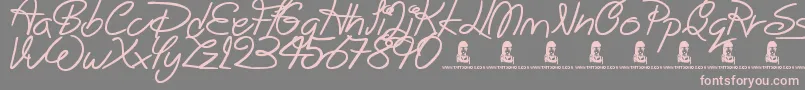 BigWinks-Schriftart – Rosa Schriften auf grauem Hintergrund