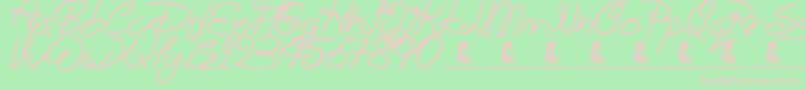 BigWinks Font – Pink Fonts on Green Background