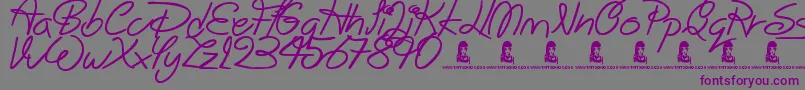 Police BigWinks – polices violettes sur fond gris