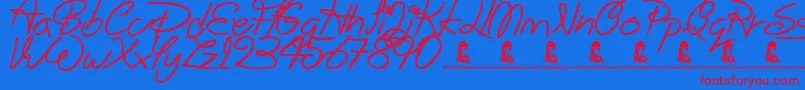 Шрифт BigWinks – красные шрифты на синем фоне