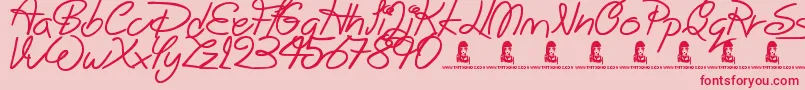 BigWinks Font – Red Fonts on Pink Background