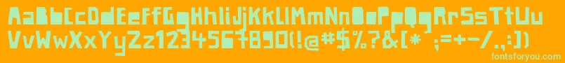 PaperjohnnyzweiRegular Font – Green Fonts on Orange Background