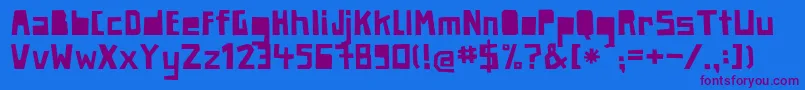 Fonte PaperjohnnyzweiRegular – fontes roxas em um fundo azul