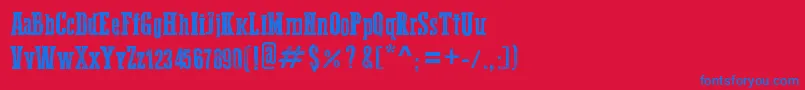 WesternBangBang Font – Blue Fonts on Red Background