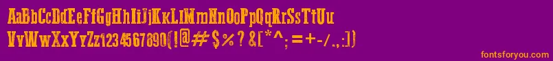 WesternBangBang Font – Orange Fonts on Purple Background