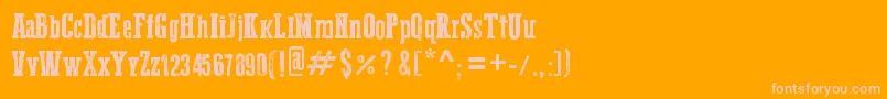 WesternBangBang-Schriftart – Rosa Schriften auf orangefarbenem Hintergrund