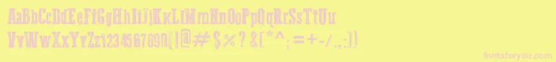 WesternBangBang-fontti – vaaleanpunaiset fontit keltaisella taustalla