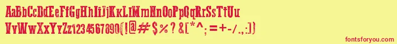WesternBangBang Font – Red Fonts on Yellow Background