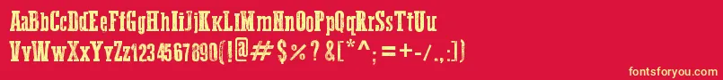 WesternBangBang Font – Yellow Fonts on Red Background