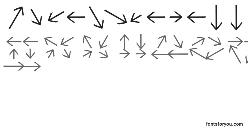 Czcionka Sebastianarrrowstexttext – alfabet, cyfry, specjalne znaki