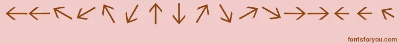 Sebastianarrrowstexttext Font – Brown Fonts on Pink Background