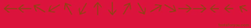 Sebastianarrrowstexttext Font – Brown Fonts on Red Background